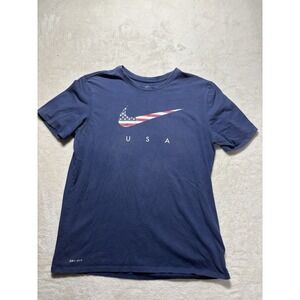 USA Flag X Nike Swoosh Logo The Nike Tee Dri Fit Shirt Size Mens Large